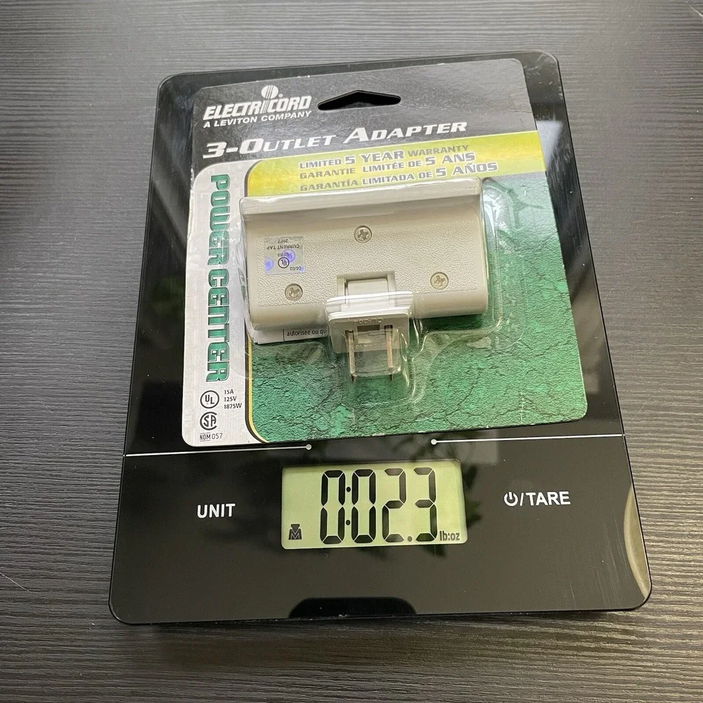 Leviton Triplex Swivel Receptacle Outlet Adapter 15A A-1609-1C-WH#️⃣Z08-0914